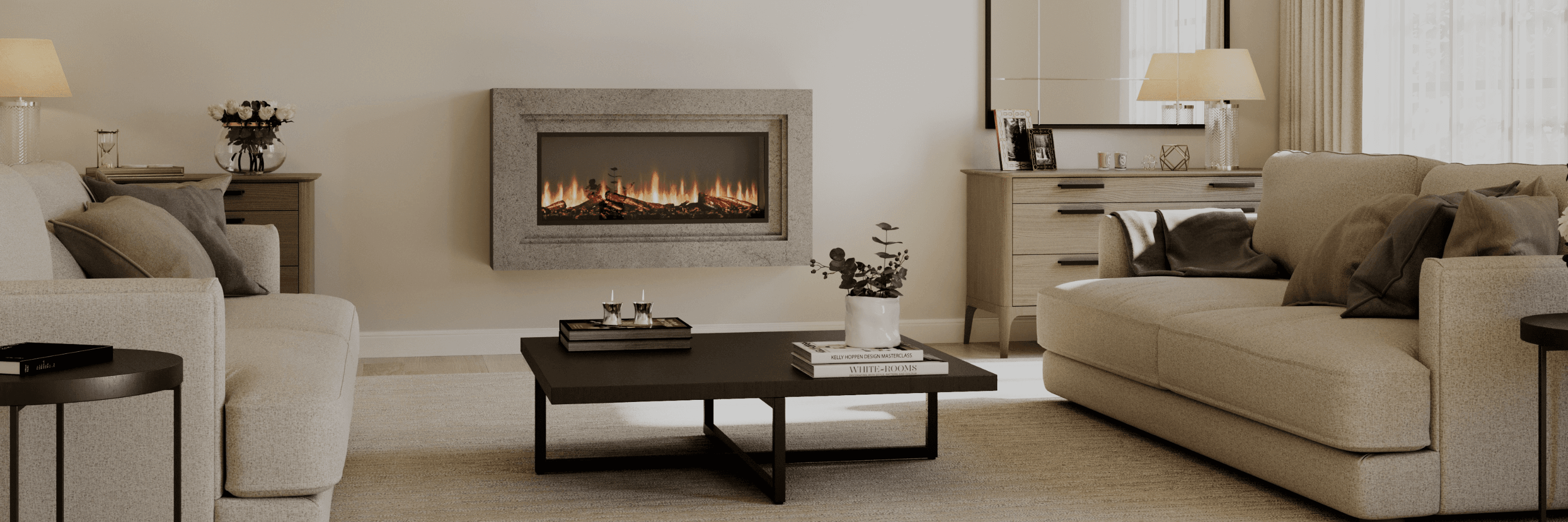 wall mounted electric fire suite
